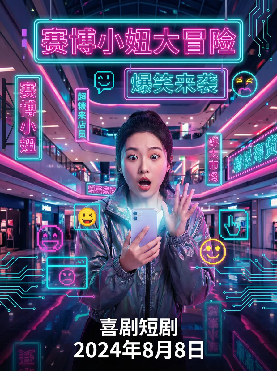 原来我很爱你电视剧免费观看 搞笑喜剧短剧 - 赛博小妞大冒险海报